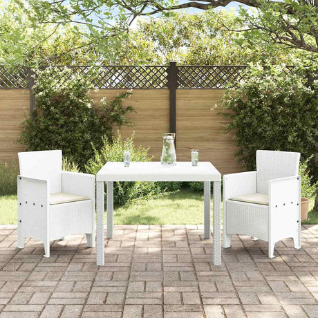 Vidaxl tuin eetset 3 st wit polypropyleen