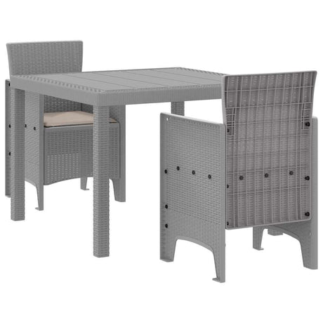Vidaxl tuin eetset 3 st lichtgrijs polypropyleen