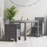 Vidaxl tuin eetset 3 st lichtgrijs polypropyleen