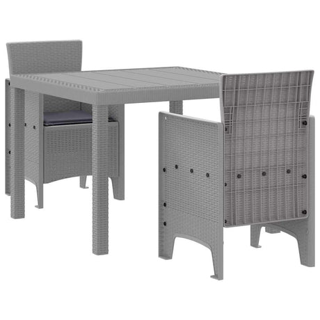 Vidaxl tuin eetset 3 st lichtgrijs polypropyleen