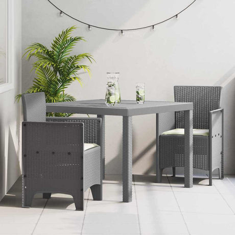 Vidaxl tuin eetset 3 st lichtgrijs polypropyleen