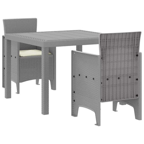 Vidaxl tuin eetset 3 st lichtgrijs polypropyleen