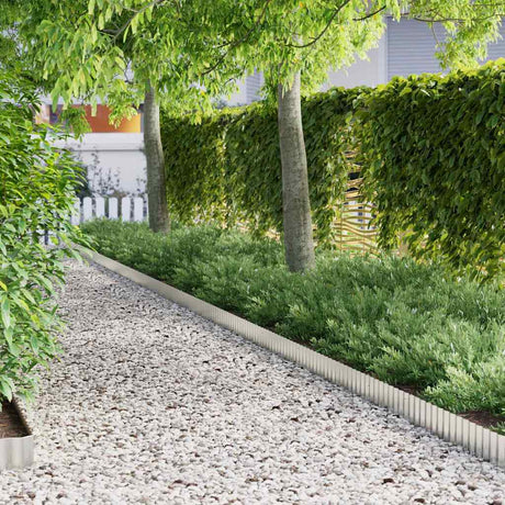 Vidaxl gras rand 1000 x 15 x 0,03 cm gegalvaniseerd staal zilver