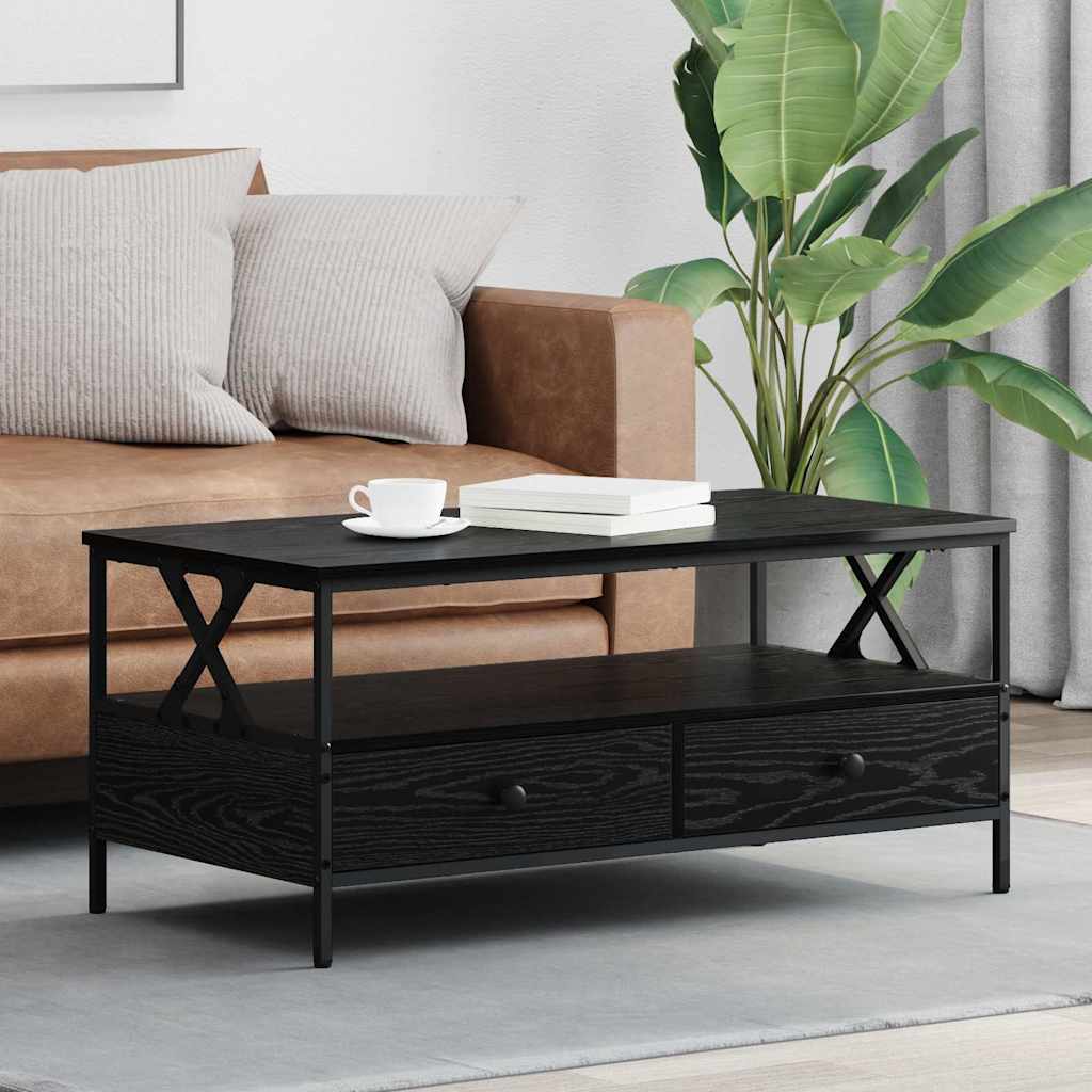 Vidaxl salontafel zwart eiken 100 x 51 x 45 cm bewerkt hout