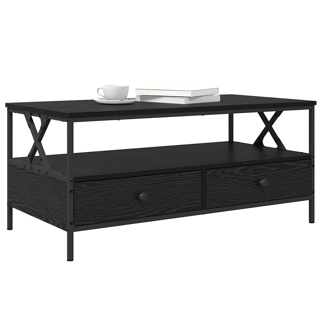 Vidaxl salontafel zwart eiken 100 x 51 x 45 cm bewerkt hout
