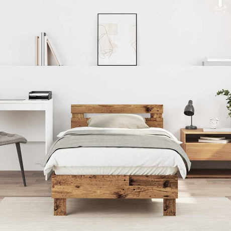Vidaxl bedframe oudhout 193 x 95 x 88 cm bewerkt hout