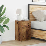 Vidaxl led bedside kast oud hout 38 x 34 x 61 cm bewerkt hout