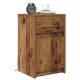 Vidaxl led bedside kast 2 st oud hout 38 x 34 x 61 cm bewerkt hout