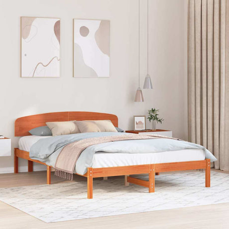 Vidaxl bedframe wasbruin 160 x 200 cm massief grenenhout