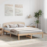 Vidaxl bedframe met hoofdeinde naturel 140 x 200 cm massief grenenhout