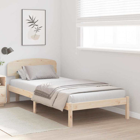 Vidaxl bedframe met hoofdeinde naturel 75 x 190 cm massief grenenhout