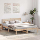 Vidaxl bedframe met hoofdeinde naturel 160 x 200 cm massief grenenhout