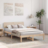 Vidaxl bedframe met hoofdeinde naturel 120 x 190 cm massief grenenhout