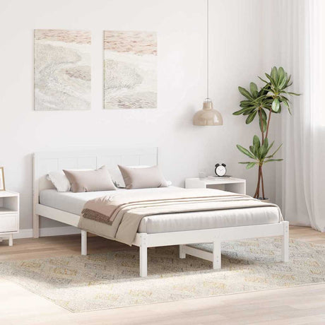 Vidaxl bedframe wit 120 x 200 cm massief grenenhout