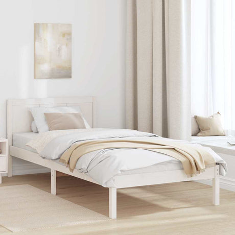 Vidaxl bedframe wit 80 x 200 cm massief grenenhout