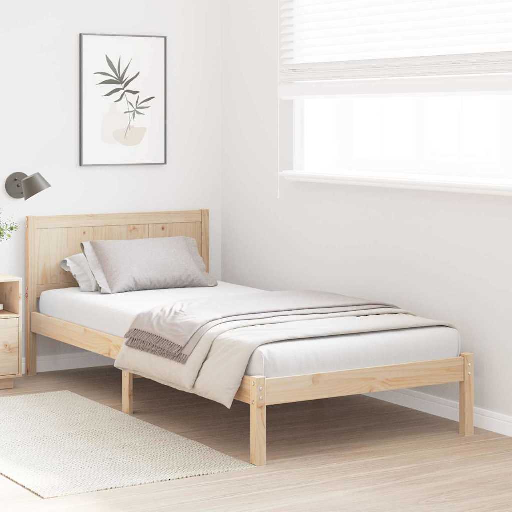 Vidaxl bedframe bruin 90 x 190 cm massief grenenhout