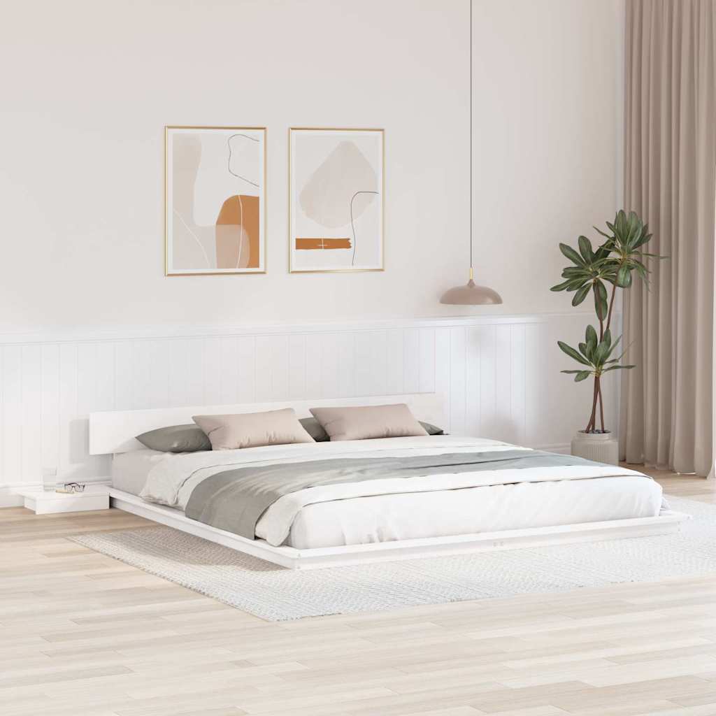 Vidaxl bedframe wit 200 x 200 cm hout