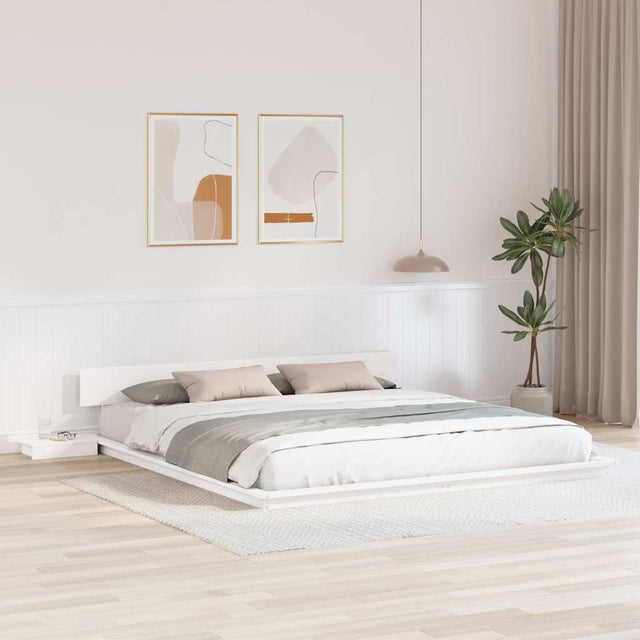 Vidaxl bedframe wit 200 x 200 cm hout