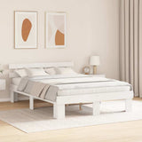 Vidaxl bedframe met hoofdeinde wit 160 x 200 cm massief grenenhout