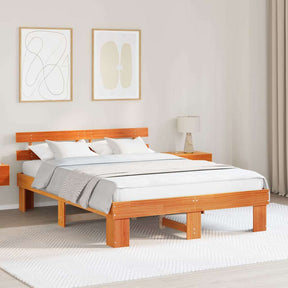 Vidaxl bedframe wasbruin 160 x 200 cm massief grenenhout
