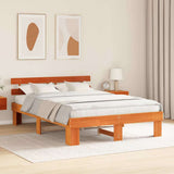 Vidaxl bedframe wasbruin 160 x 200 cm massief grenenhout
