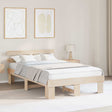 Vidaxl bedframe met hoofdeinde naturel 135 x 190 cm massief grenenhout