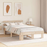 Vidaxl bedframe met hoofdeinde naturel 120 x 190 cm massief grenenhout