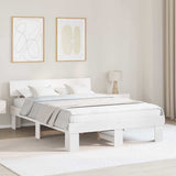 Vidaxl bedframe met hoofdeinde wit 160 x 200 cm massief grenenhout
