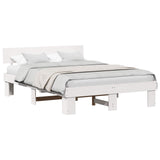 Vidaxl bedframe met hoofdeinde wit 160 x 200 cm massief grenenhout
