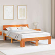 Vidaxl bedframe wasbruin 150 x 200 cm massief grenenhout
