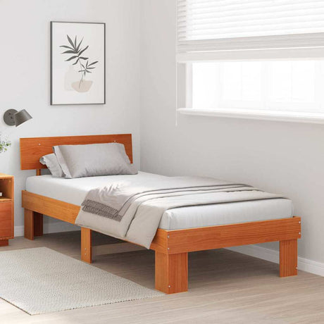 Vidaxl bedframe wasbruin 100 x 200 cm massief grenenhout