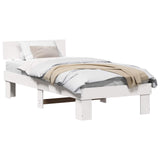 Vidaxl bedframe met hoofdeinde wit 80 x 200 cm massief grenenhout