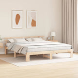 Vidaxl bedframe met hoofdeinde naturel 200 x 200 cm massief grenenhout