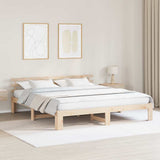 Vidaxl bedframe met hoofdeinde naturel 180 x 200 cm massief grenenhout