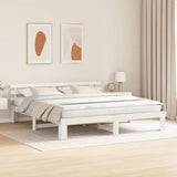 Vidaxl bedframe met hoofdeinde wit 180 x 200 cm massief grenenhout