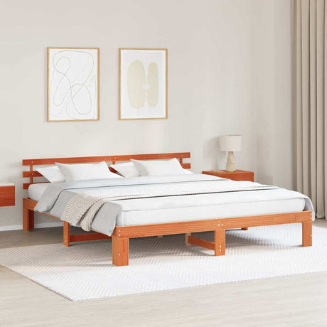 Vidaxl bedframe wasbruin 180 x 200 cm massief grenenhout