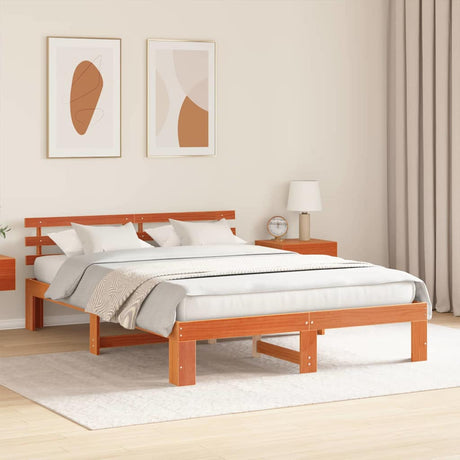 Vidaxl bedframe wasbruin 140 x 200 cm massief grenenhout