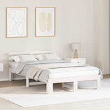 Vidaxl bedframe met hoofdeinde wit 120 x 200 cm massief grenenhout