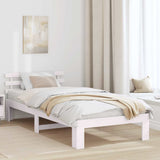 Vidaxl bedframe met hoofdeinde wit 100 x 200 cm massief grenenhout