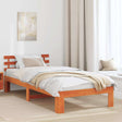 Vidaxl bedframe met hoofdeinde wasbruin 75 x 190 cm massief grenenhout