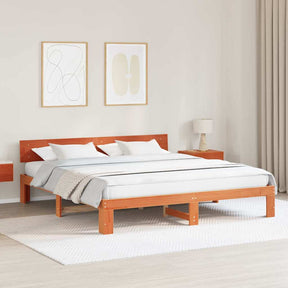 Vidaxl bedframe wasbruin 200 x 200 cm massief grenenhout