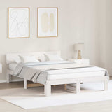 Vidaxl bedframe met hoofdeinde wit 160 x 200 cm massief grenenhout