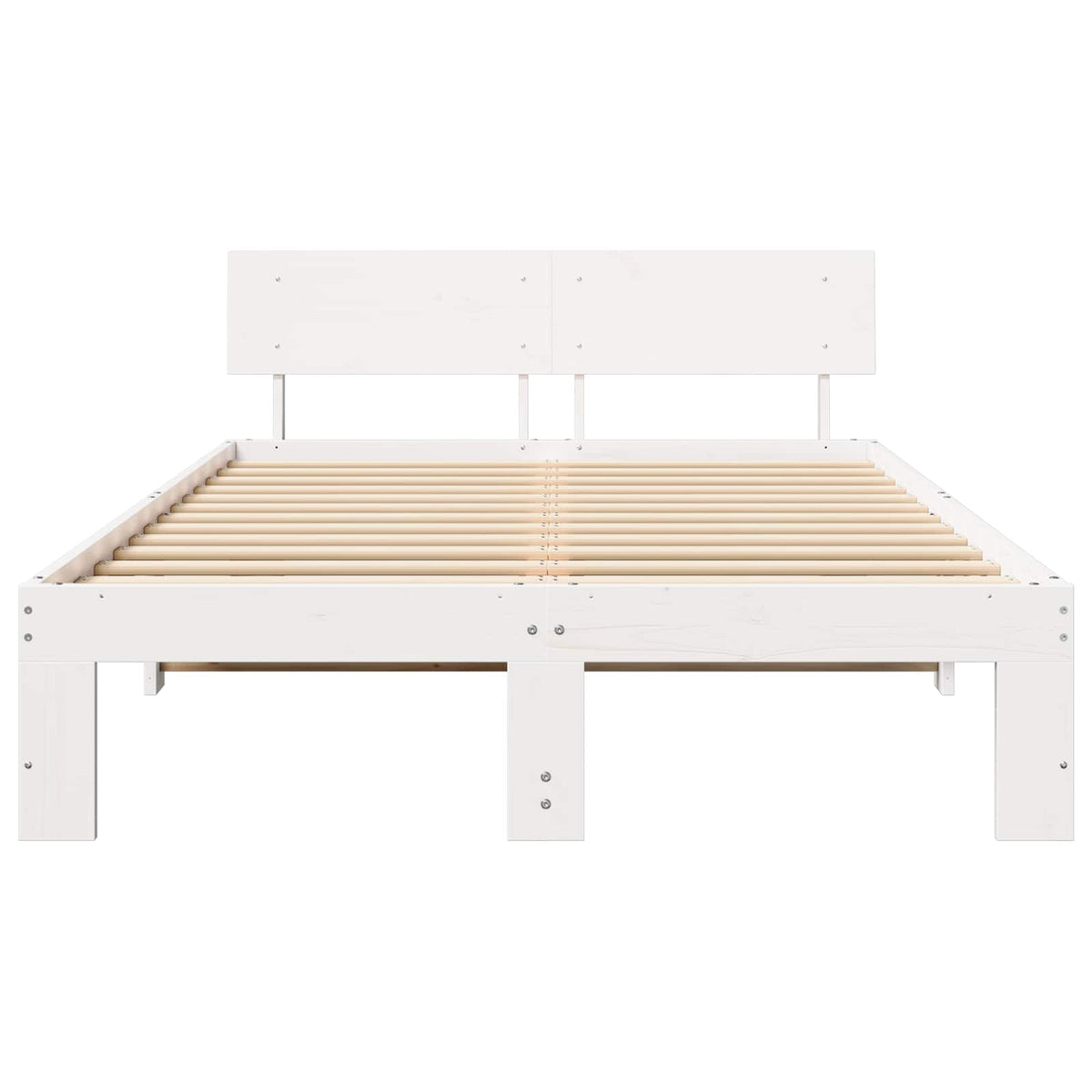 Vidaxl bedframe met hoofdeinde wit 120 x 200 cm massief grenenhout