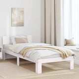 Vidaxl bedframe met hoofdeinde wit 75 x 190 cm massief grenenhout