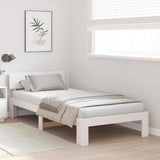 Vidaxl bedframe met hoofdeinde wit 75 x 190 cm massief grenenhout