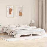 Vidaxl bedframe wit 200 x 200 cm massief grenenhout