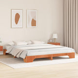 Vidaxl bedframe wasbruin 200 x 200 cm massief grenenhout