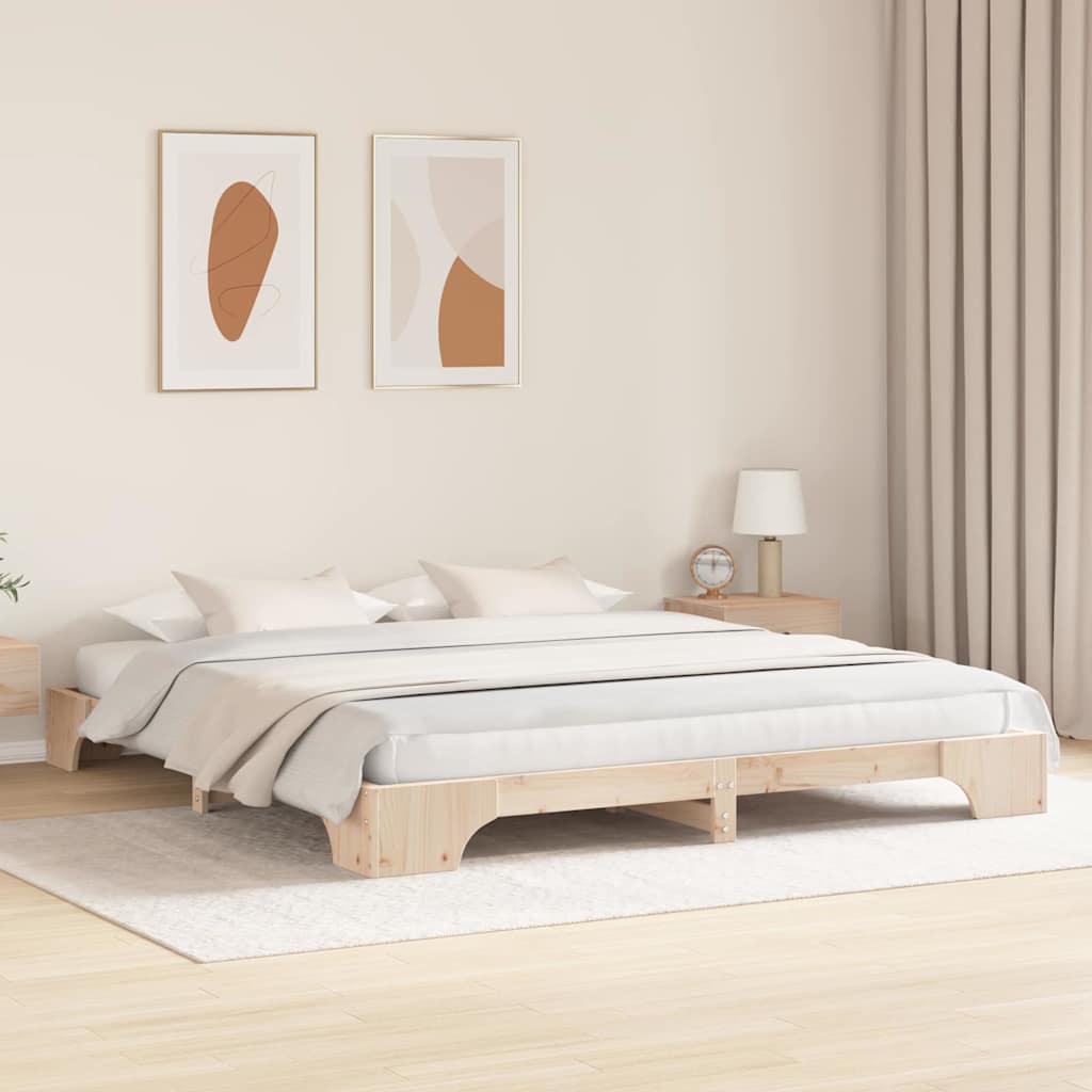 Vidaxl bedframe naturel 180 x 200 cm massief grenenhout