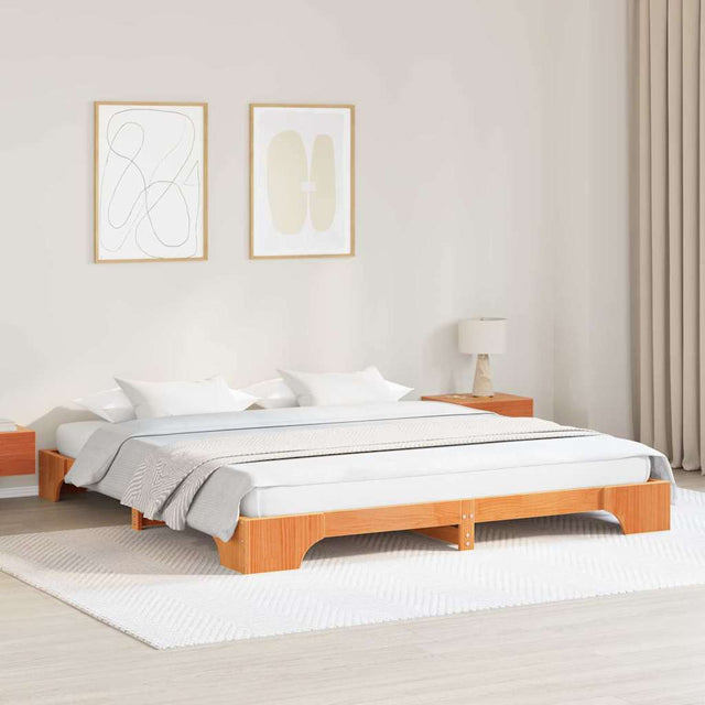 Vidaxl bedframe wasbruin 180 x 200 cm massief grenenhout