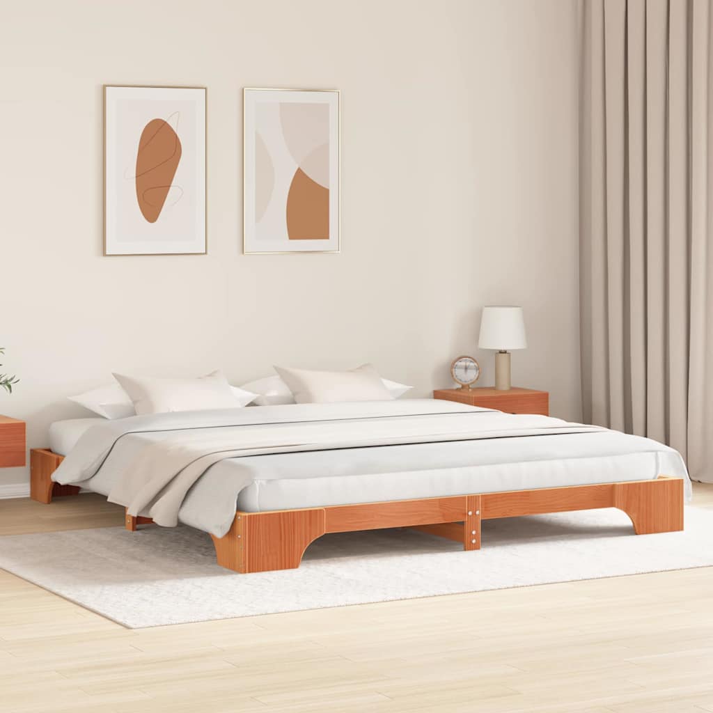 Vidaxl bedframe wasbruin 180 x 200 cm massief grenenhout